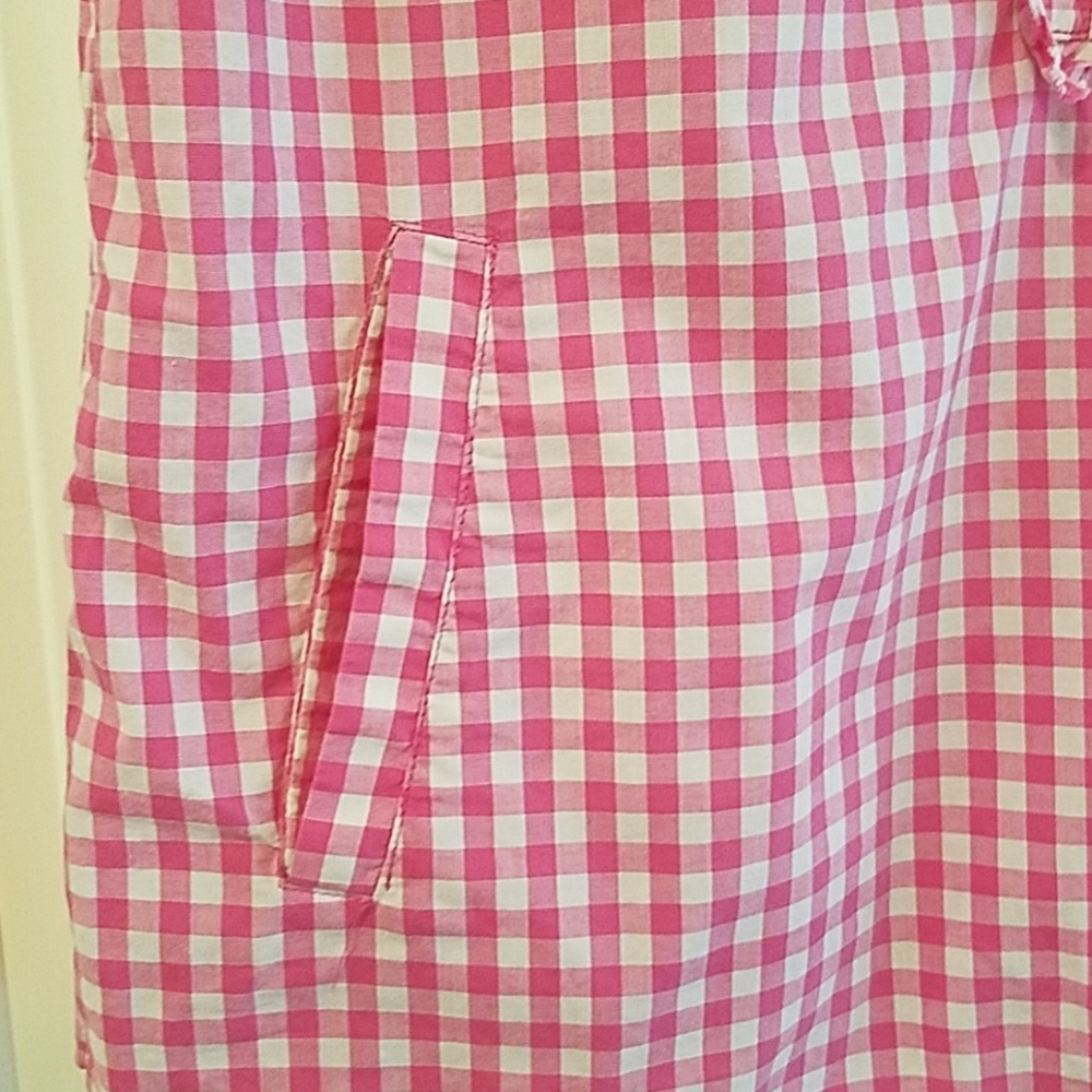 Pink Gingham Spring Shirt Blouse w/ Pocket Small - Picture 5 of 8